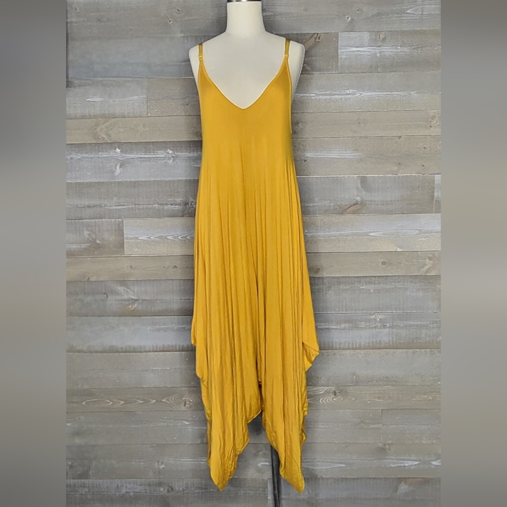 Emerald Collection Mustard Deep V-Neck Adjustable Straps One Size Harem …